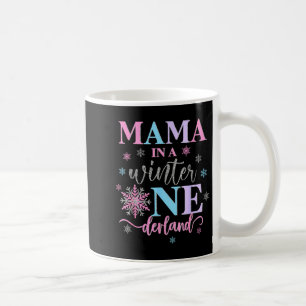 Mama in einem Winter-Onederland Geburtstagsmädchen Kaffeetasse