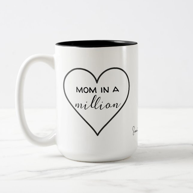 "Mama in einer Million" Tasse des Herzens | Mutter (Links)