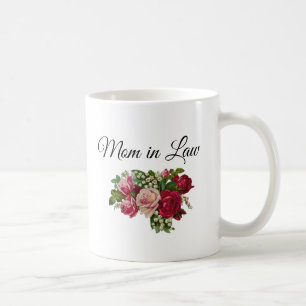 Mama in Law Floral Rose Bouquet Tasse