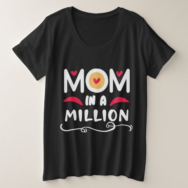 Mama in Mio. Große Größe T-Shirt (Design vorne)