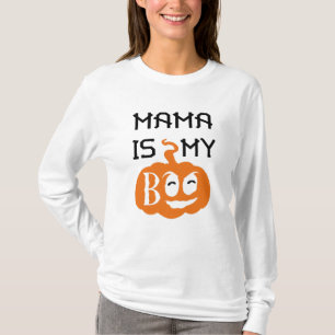 Mama is my Boo, Black and Orange Design T-Shirt