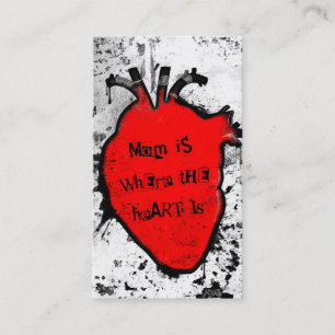 Mama ist dort, wo das anatomische Herz ist Telefonnummerkarte