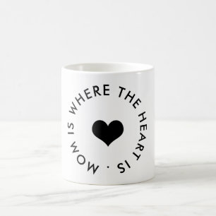 Mama ist dort, wo das Herz ist Knopf Tasse