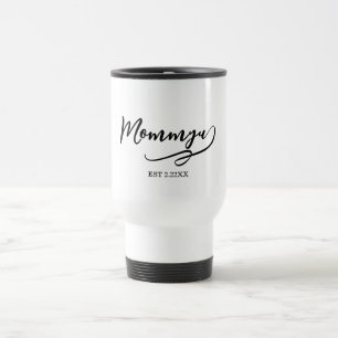 Mama ist elegant schwarz und weiß  reisebecher