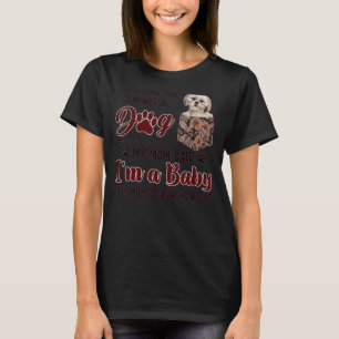 Mama ist immer richtig Floral Shih Tzu Dog Pocket T-Shirt