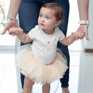 Mama ist meine beste Freundin Gold Herz Baby Bodys Strampler