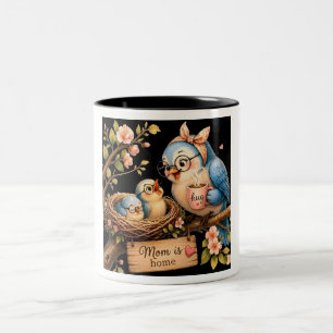 Mama ist zu Hause Schwarze Tasse Vogel Geschenk