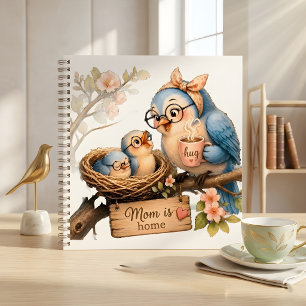 Mama-ist-zu-Hause-Vogel-Spiralblock-Cover-Geschenk Notizbuch