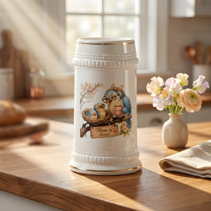 Mama-ist-zu-Hause-Vogel-Tasse Süßes Geschenk für M Bierglas
