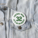 Mama Jersey: Green and White Football<br><div class="desc">Freuen Sie sich auf Ihr Lieblings-Sportteam, Ihren Fußballspieler oder zeigen Sie einfach Ihren Schulstolz mit einem personalisierten Spirituosenknopf! Fügen Sie Ihren Schulnamen hinzu oder personalisieren Sie ihn mit einem Spielernamen und Jersey-Nummer. Ideal für Fußball, Basketball, Baseball und Fußball! Erstellen Sie individuelle Buttone für das ganze Team, Cheerleader, Eltern und Geschwister,...</div>
