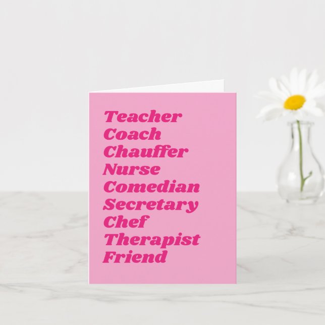 Mama Jobs Anpassbare Text Muttertag Karte (Kleine Pflanze)