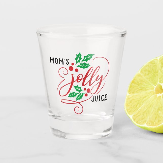 Mama Jolly Saft Weihnachtsgeschenk Spaß trinken Schnapsglas (Vorderseite)
