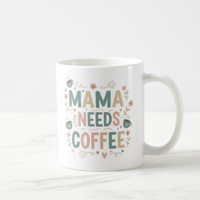 Mama Kaffeetasse | Florale Muttertags Keramiktasse (Rechts)