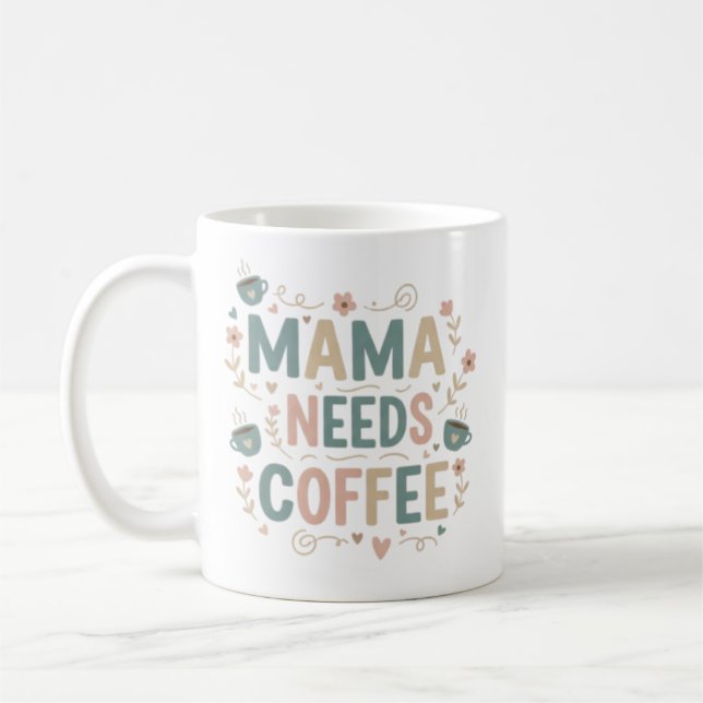 Mama Kaffeetasse | Florale Muttertags Keramiktasse (Links)
