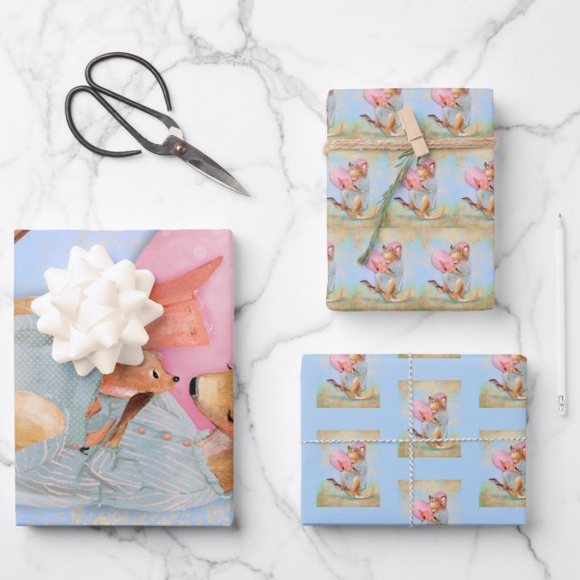 Mama Kangaroo mit Joey Geschenkpapier Set (Vorderseite)