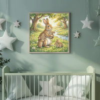 Mama Kaninchen und ihre Babys Kinderkrippe