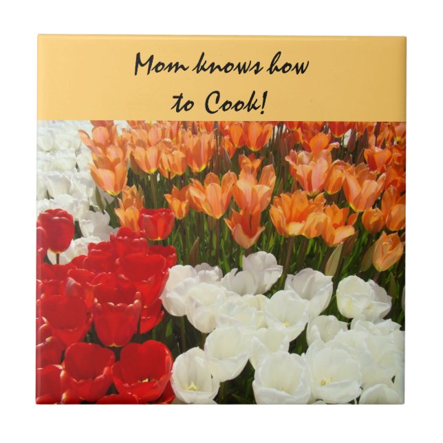 Mama kann kochen! Hotplatekunst deckt Tulpen mit Fliese (Vorderseite)