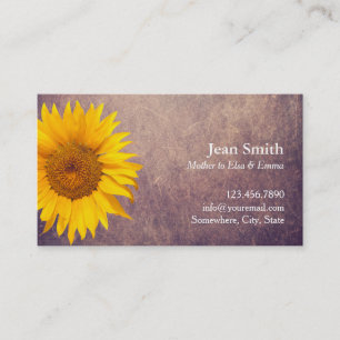 Mama kardiert Vintage Land-Sonnenblume Telefonnummerkarte