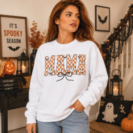 Mama Karo-Bogen Halloween-Fledermäuse-Typografie Sweatshirt