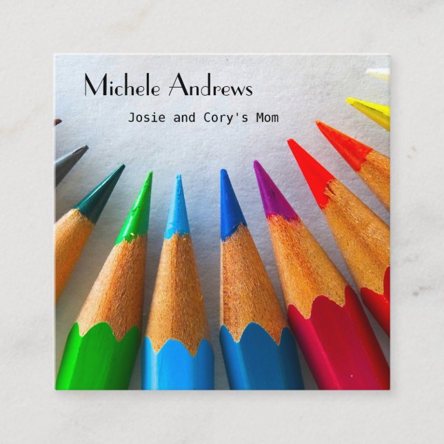 Mama-Kartenkartentext wiedergeben Quadratische Visitenkarte (Vorderseite)