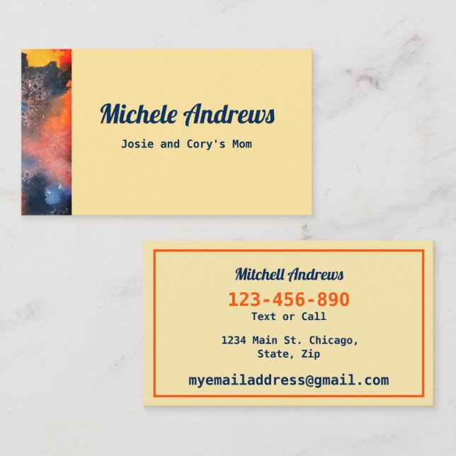 Mama-Kartenkartentext wiedergeben Visitenkarte (Vorne/Hinten)