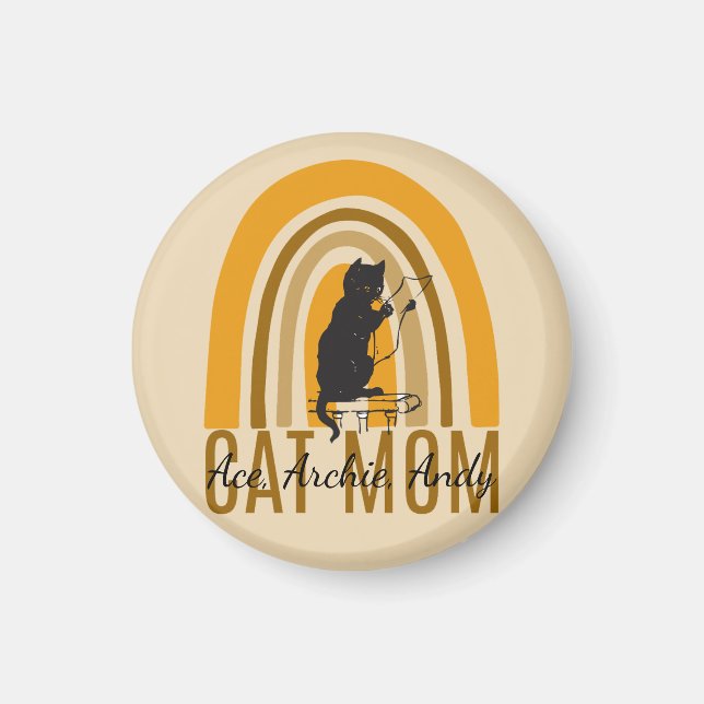 Mama-Katzenmutter-Namen personalisieren Magnet (Vorne)