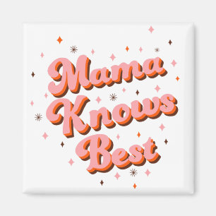 Mama kennt die beste rosa braun spielende Retrosch Magnet