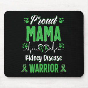 Mama Kidney Disease Warrior Awareness Ribbon Green Mousepad