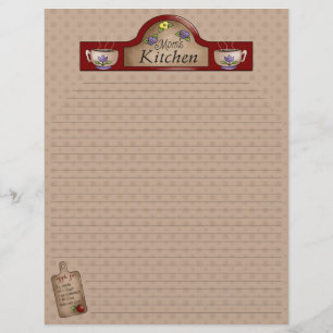 Mama Kitchen Recipe Pages (Lined)
