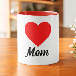 Mama - klassische rote Herz-Typografie Tasse