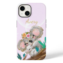 Mama Koala Bear, Baby Personalisiert Gold C