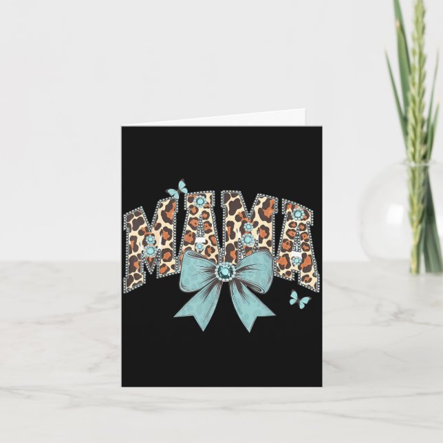 Mama kokette Schleife Gepard Leopard Druck Mutter Karte (Vorderseite)