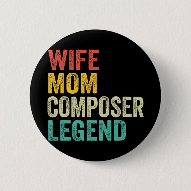 Mama Komponist Legend Muttertag Vintag Button (Vorderseite)
