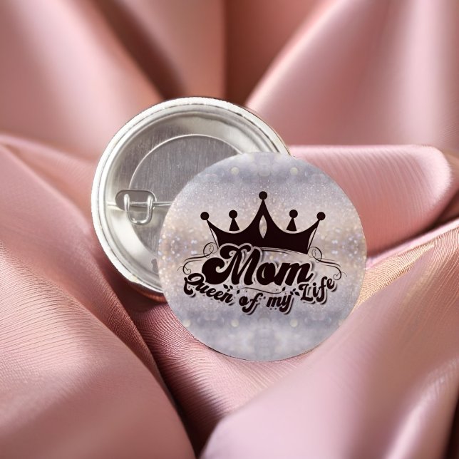 MAMA Königin meines Lebens Eleganter Glitzer Butto Button (Von Creator hochgeladen)