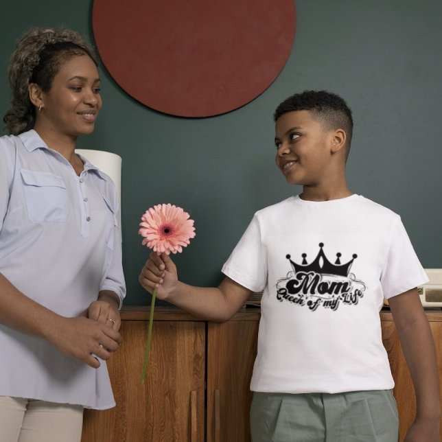 MAMA Königin meines Lebens Jungs weißer T - Shirt (Von Creator hochgeladen)