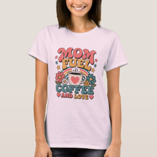 Mama-Kraftstoff Kaffee Liebe Retro-Muttertagsgesch T-Shirt