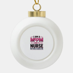Mama Krankenschwester Nichts Schreckt Mich Vintage Keramik Kugel-Ornament
