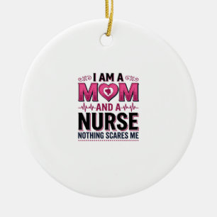 Mama Krankenschwester Nichts schreckt mich Vintage Keramik Ornament
