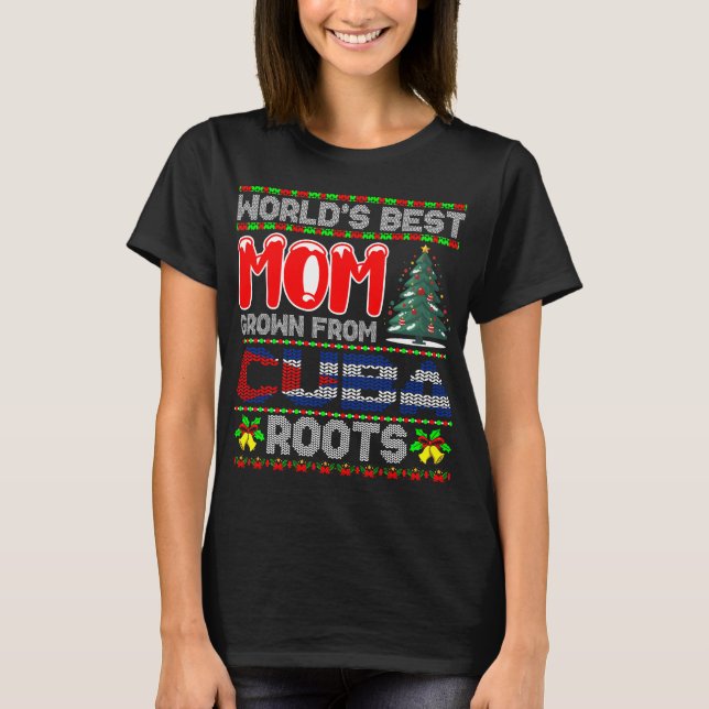 Mama Kuba Weihnachtsgeschenk Idee hässlicher Pullo T-Shirt (Vorderseite)