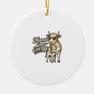 Mama-Kuh-Shirt für Landmütter Keramik Ornament