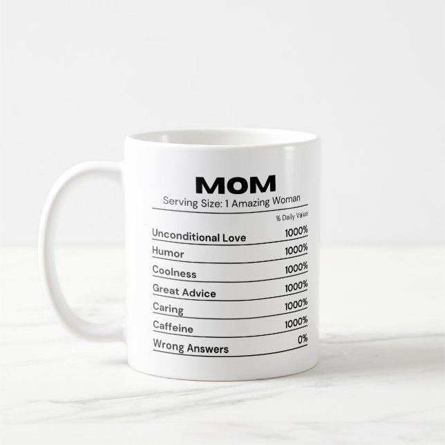 Mama Kümmre den besten Mutterwert Kaffeetasse (Links)