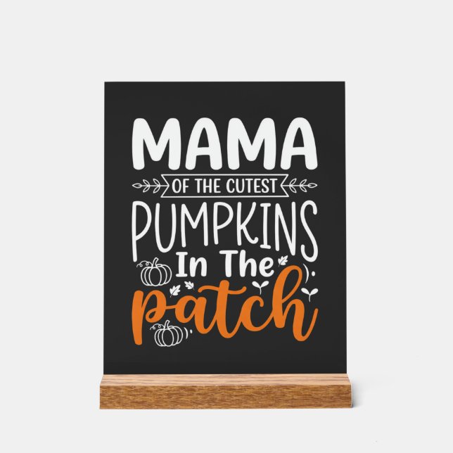 Mama Kürbisse Patch Halloween Design_1 Acrylschild (Vorderseite)