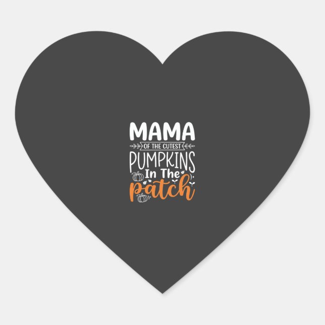 Mama Kürbisse Patch Halloween Design_1 Herz-Aufkleber (Vorderseite)