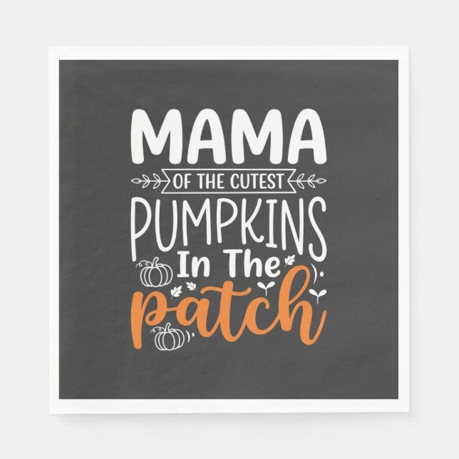 Mama Kürbisse Patch Halloween Design_1 Serviette (Vorderseite)