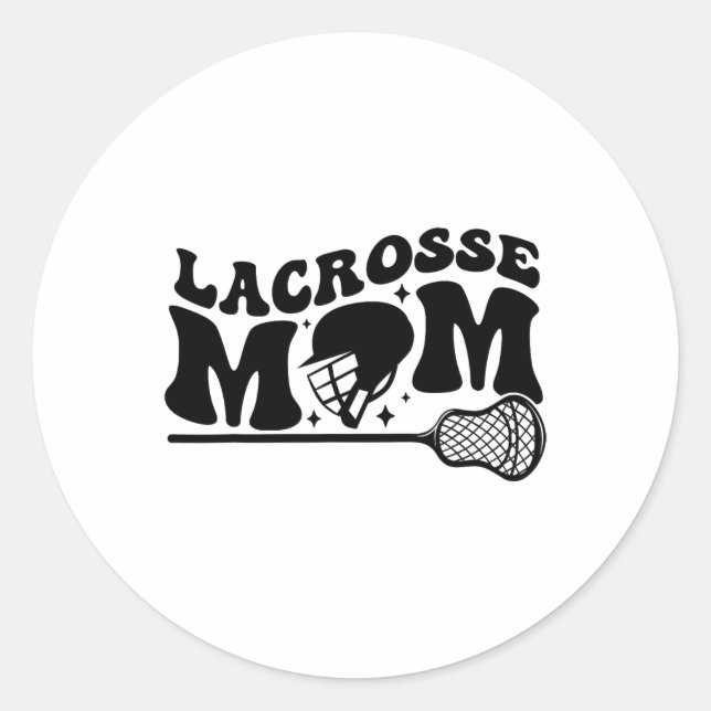 Mama Lacrosse Ehefrau Runder Aufkleber (Vorderseite)