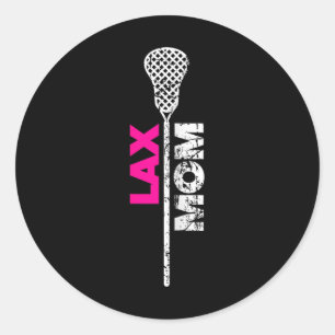Mama Lacrosse Pink Akzent Runder Aufkleber