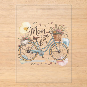 Mama läuft mit Liebe Acryleinladungen
