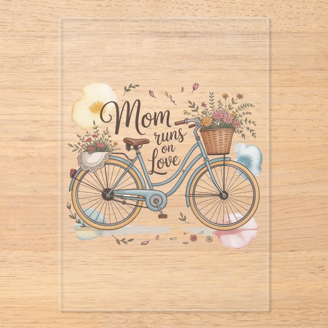 Mama läuft mit Liebe Acryleinladungen (Vorderseite)