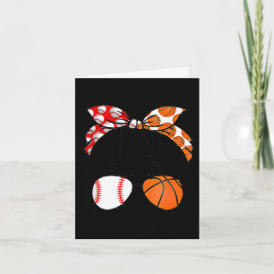 Mama Leben Baseball Basketball Mama unordentlicher Karte