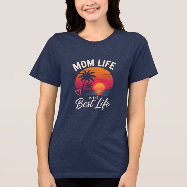 Mama Leben Ist Das Beste Leben Tri-Blend Shirt (Vorderseite)